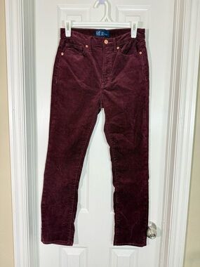 GAP Soft Vintage Slim Corduroy Pants Burgundy Size 6/26